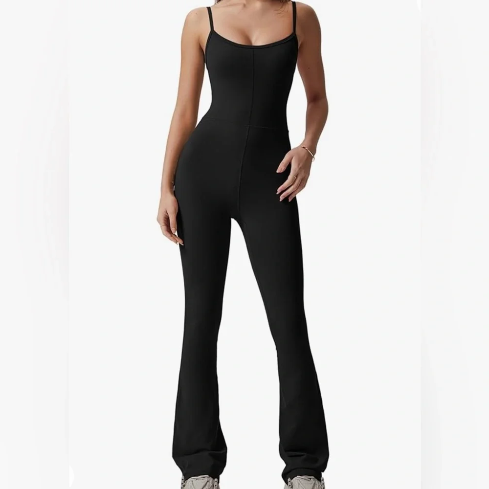 Black flare pants jumpsuit : women's size small - Picture 1 of 2